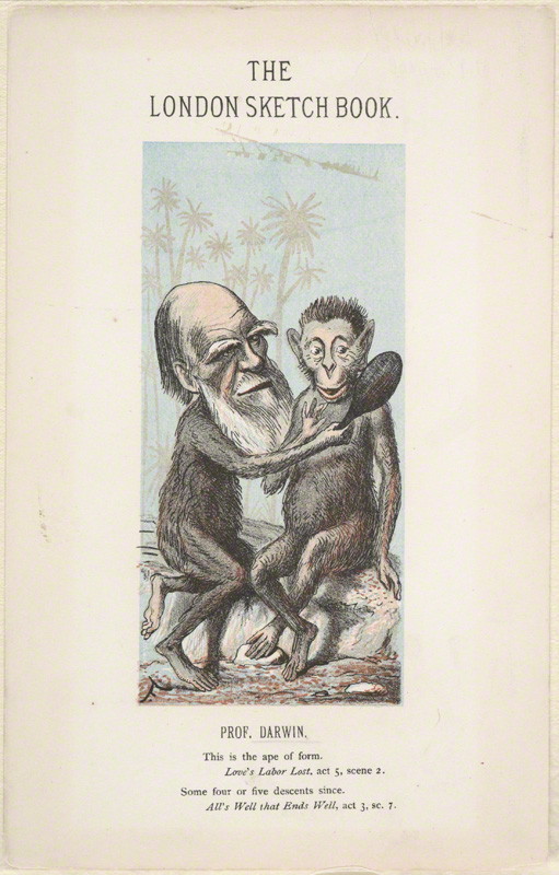 NPG D1388; Charles Darwin as a monkey by Faustin Betbeder ('Faustin')